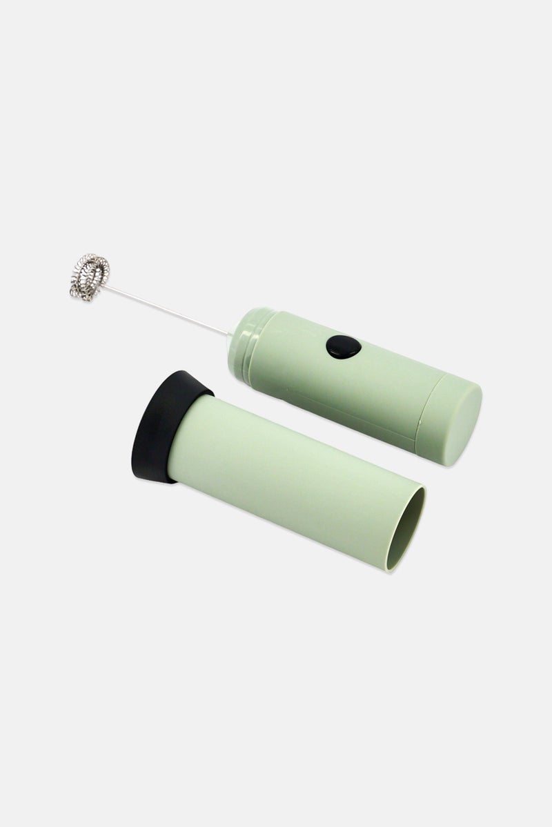 Bombay Stainless Steel Milk Frother With Cover, Sage Green - Image 2