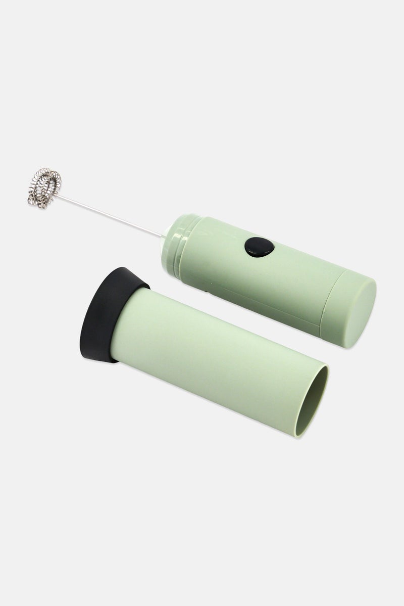 Bombay Stainless Steel Milk Frother With Cover, Sage Green - Image 3