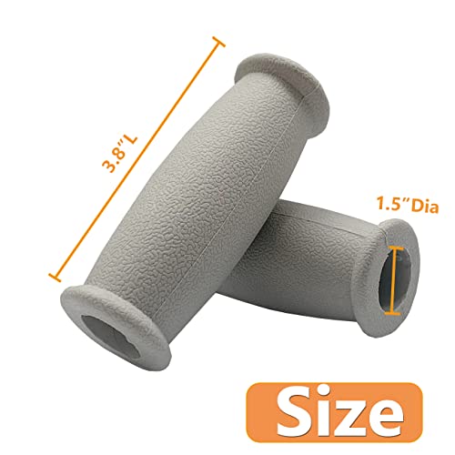 MESINURS Crutch Solid Hand Grip Replacement Cane Crutch Handgrips 2 Pcs Gray - Image 5