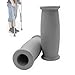 MESINURS Crutch Solid Hand Grip Replacement Cane Crutch Handgrips 2 Pcs Gray - Image 1