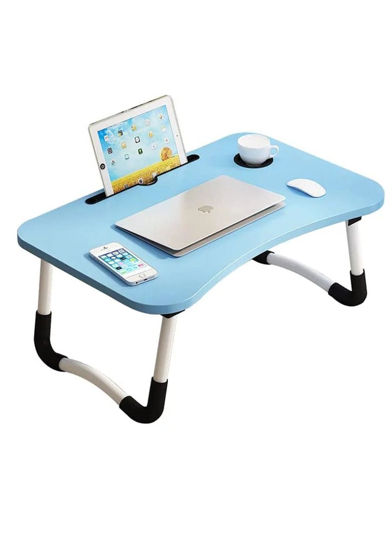 Yuwell Laptop Desk For Bed or Couch, Lap Desk, Working in Bed Desk, Home Office Desks, Breakfast Tray, Desk With Cup Holder, Watching Movies in Bed, Laptop Stand Foldable Legs Desk - Image 1