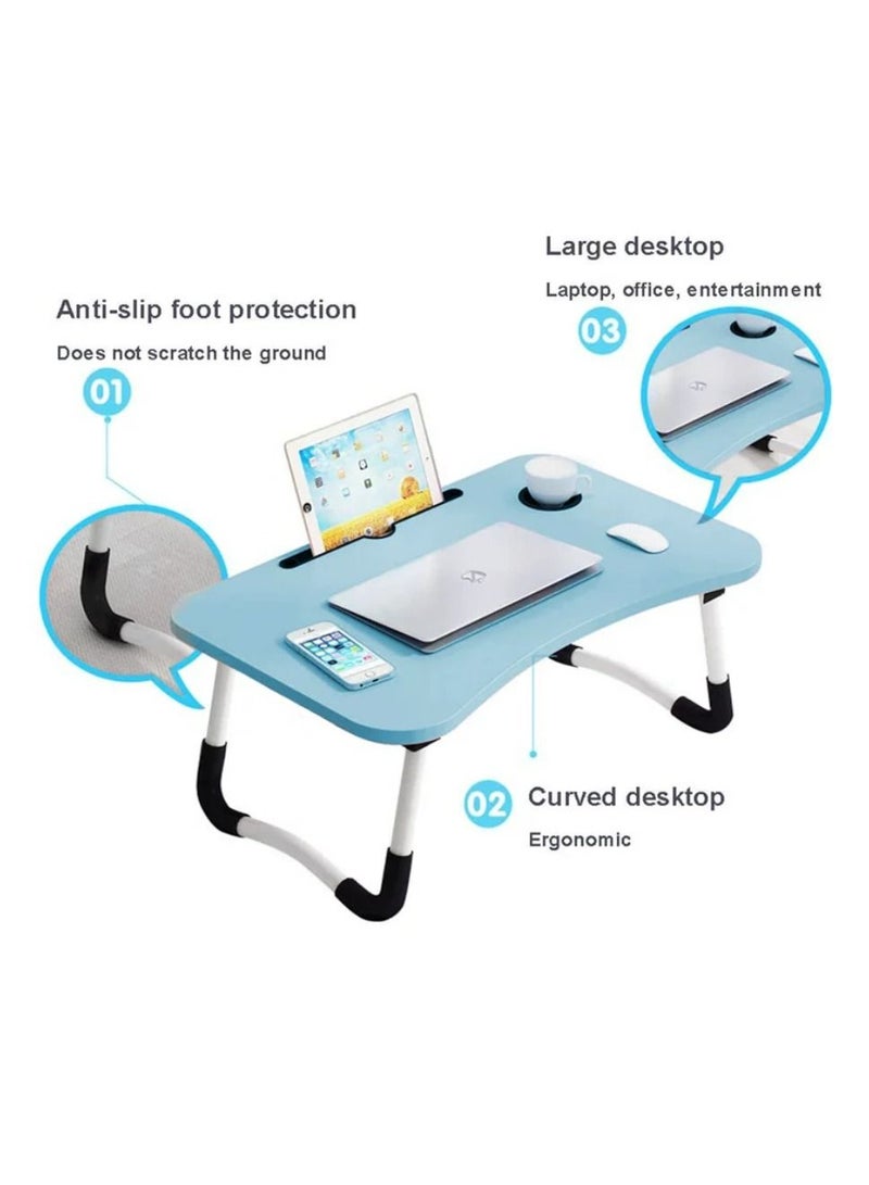 Yuwell Laptop Desk For Bed or Couch, Lap Desk, Working in Bed Desk, Home Office Desks, Breakfast Tray, Desk With Cup Holder, Watching Movies in Bed, Laptop Stand Foldable Legs Desk - Image 4