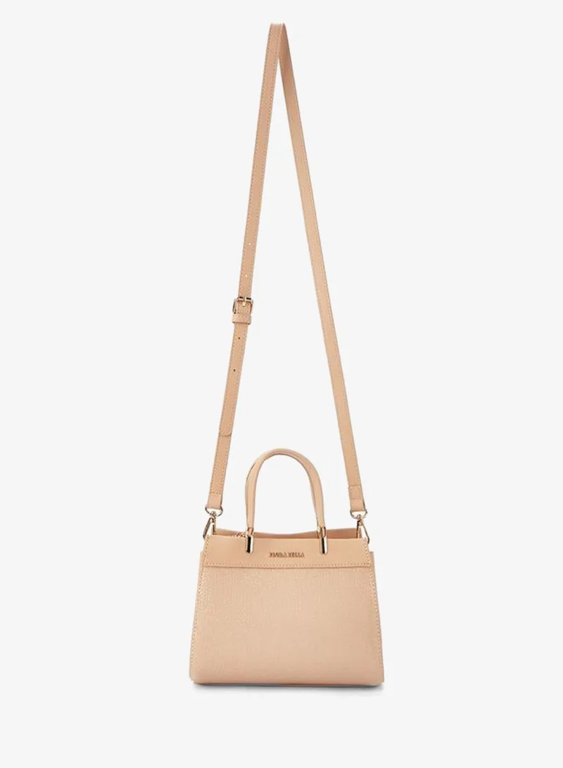 Flora Bella By Shoexpress CREAM Textured Tote Bag with Double Handle and Zip Closure for Women | Best Price UAE