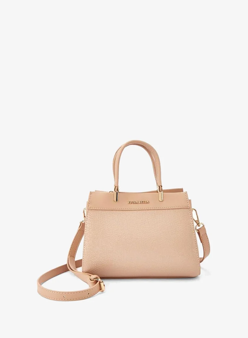 Textured Tote Bag with Double Handle and Zip Closure