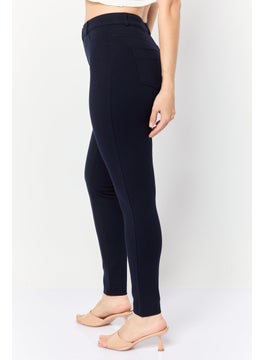 Zero Women Skinny Fit Solid Stretchable Skinny Pants, Dark Navy  - Image 4
