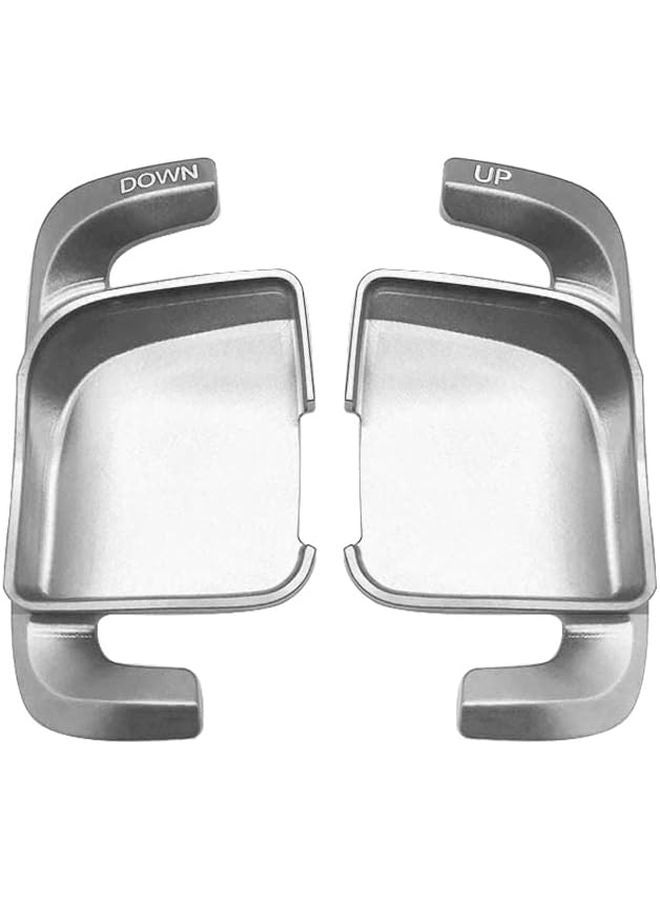 Silver Aluminum Steering Wheel Paddle Shifter Extension Covers Sporty Interior Accessories - Image 1