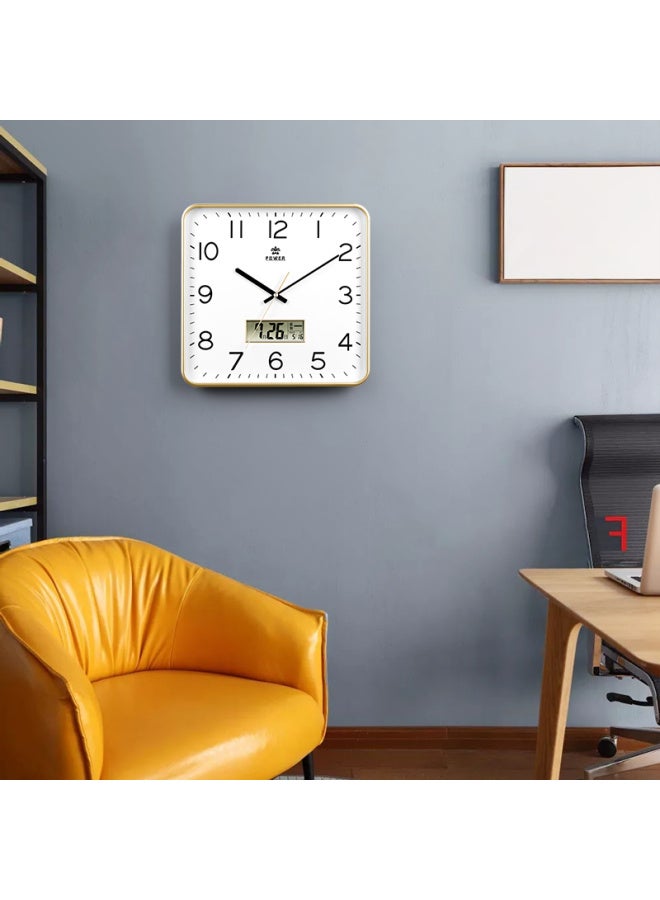 Power Ba Perpetual Calendar Wall Clock, Living Room Timepiece, Modern Minimalist Wall Clock, Square Quartz Clock, 33cm Long, Bw24021a1 - Image 2