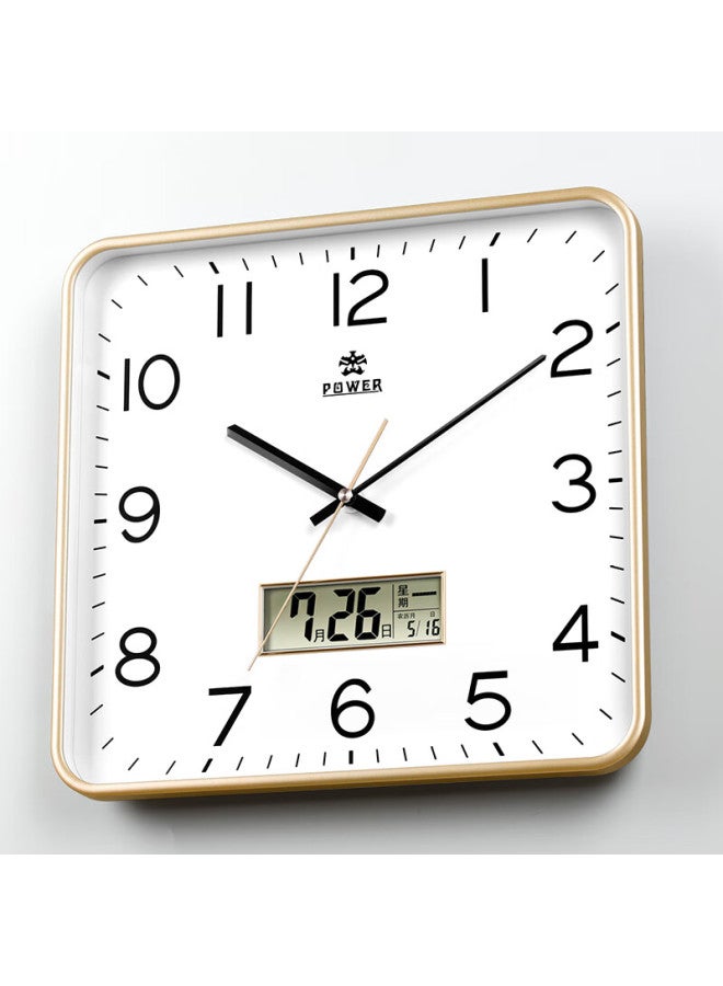 Power Ba Perpetual Calendar Wall Clock, Living Room Timepiece, Modern Minimalist Wall Clock, Square Quartz Clock, 33cm Long, Bw24021a1 - Image 3