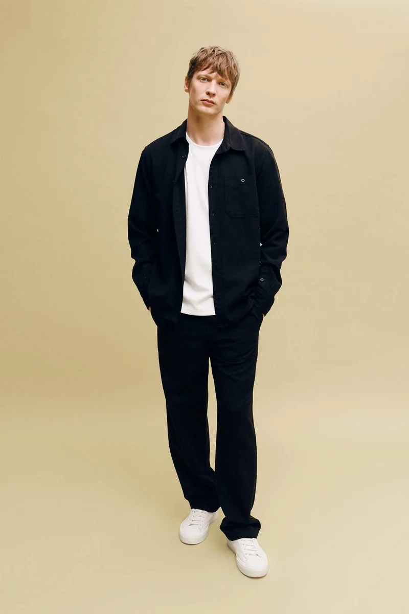 ديفاكتو Regular Fit Shirt Collar Twill Long Sleeve Shirt
