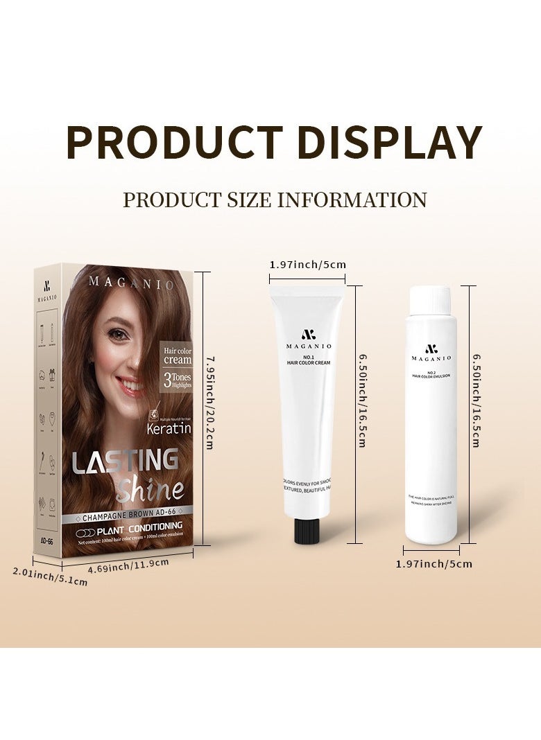 KERATIN Plant Extract Hair Dye Boxed Hair Dye in Various Colors with Tool Kit Set (Black)  - Image 3