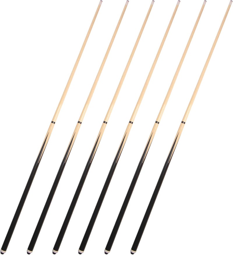 ISPiRiTo Store Pool Cues 2-Piece 58 Inch House Bar Billiard Cue Sticks 19oz - 21oz 13mm Glue-on Tips Hardwood Wooden Cues Set of 2 / Set of 4 / Set of 6 - Image 1