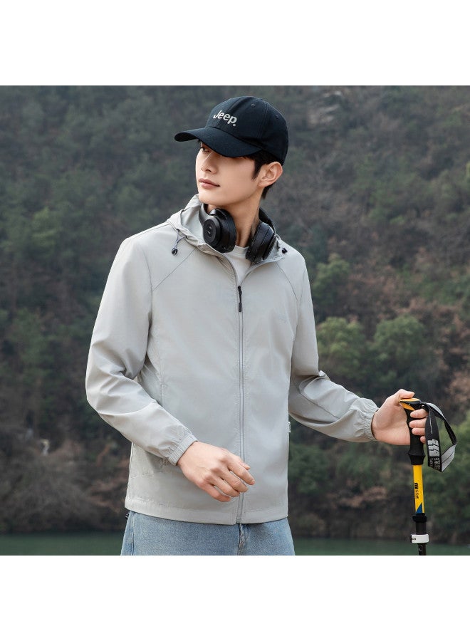 جيب سترة صيفية للرجال خفيفة الوزن تسمح بمرور الهواء مريحة للحماية من الأشعة فوق البنفسجية قميص شمس بأكمام طويلة للرجال - Image 2