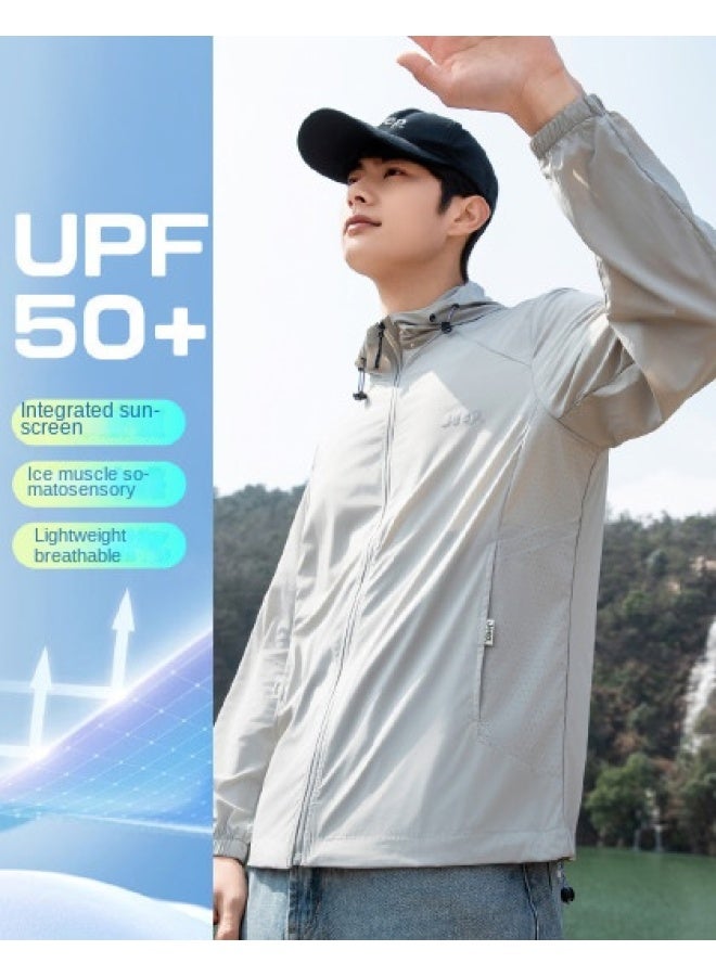 جيب سترة صيفية للرجال خفيفة الوزن تسمح بمرور الهواء مريحة للحماية من الأشعة فوق البنفسجية قميص شمس بأكمام طويلة للرجال - Image 5
