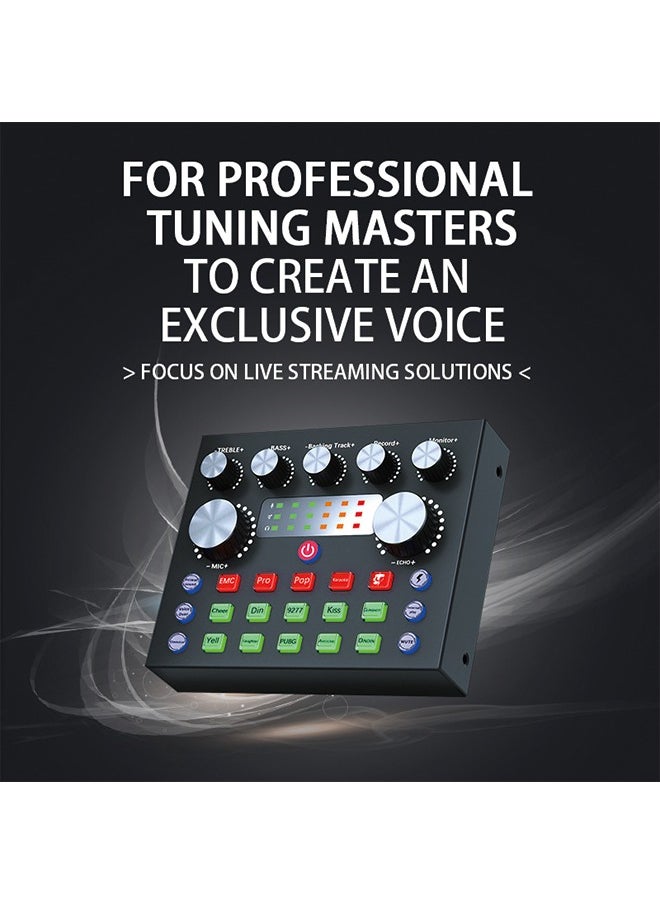 Generic V8S Podcast Recording Equipment with Voice changer,Podcast Mixer,Sound Card,DJ Audio Mixer Interface for PC Game Live Streaming or Podcast  - Image 2