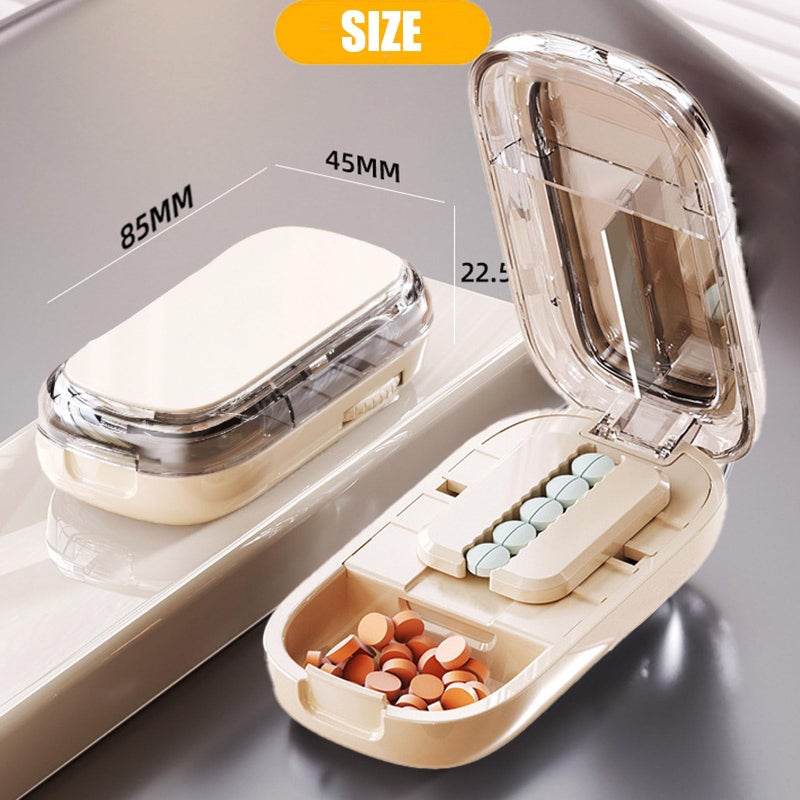 DUARIHA Pill Cutter for Cutting Multiple, 1/2 1/4 Pill Splitter for Large, Small and Tiny Pills, Portable Pills Cutter,Storage Organizer, Accurate Centering Alignment Device (White) - Image 5