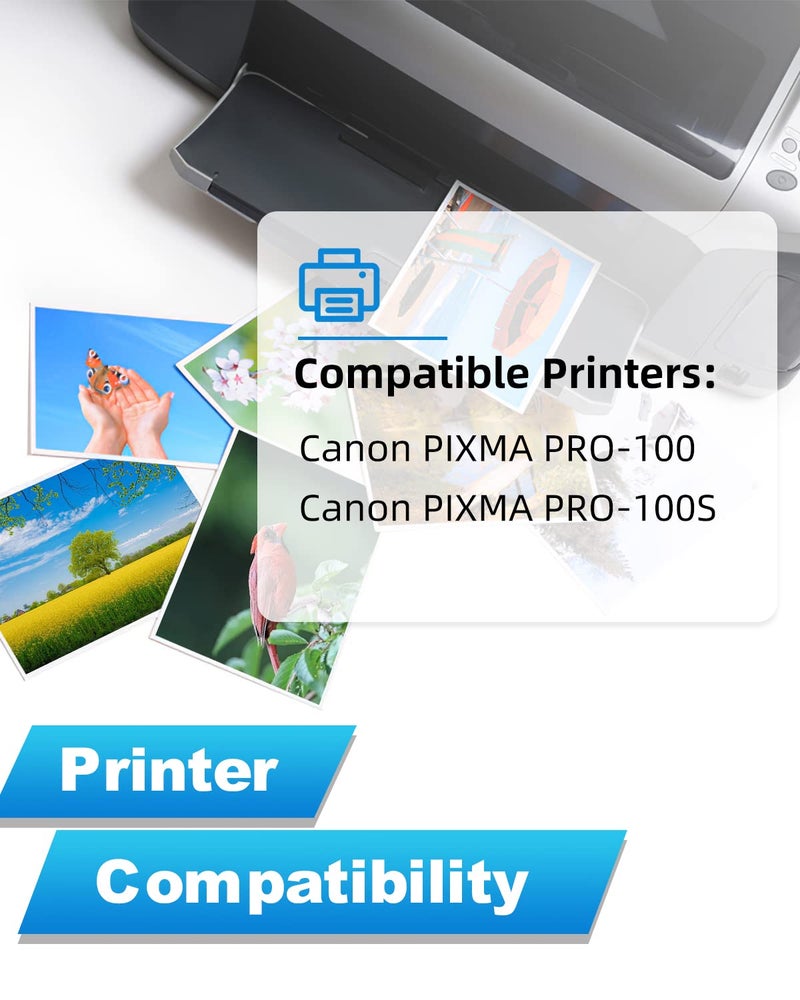 IN INTACTECH Compatible CLI-42 Ink Cartridges Replacement for Canon CLI-42 CLI42 Pixma PRO-100 Ink Work for Pixma Pro100 Printer, (8 Combo Pack, C42BK C42C C42M C42Y C42PC C42PM C42GY C42LGY) - Image 2