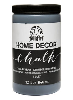 FolkArt Home Decor Chalk Furniture & Craft Paint In Assorted Colors 32 Ounce Rich Black  - Image 1