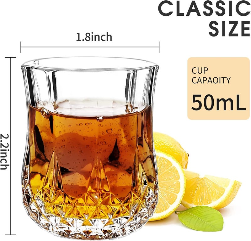 JAIEF 50ml Shot Glasses, Lead-Free Glass, Clear Heavy Base Shot Glass (Set of 8) - Image 2