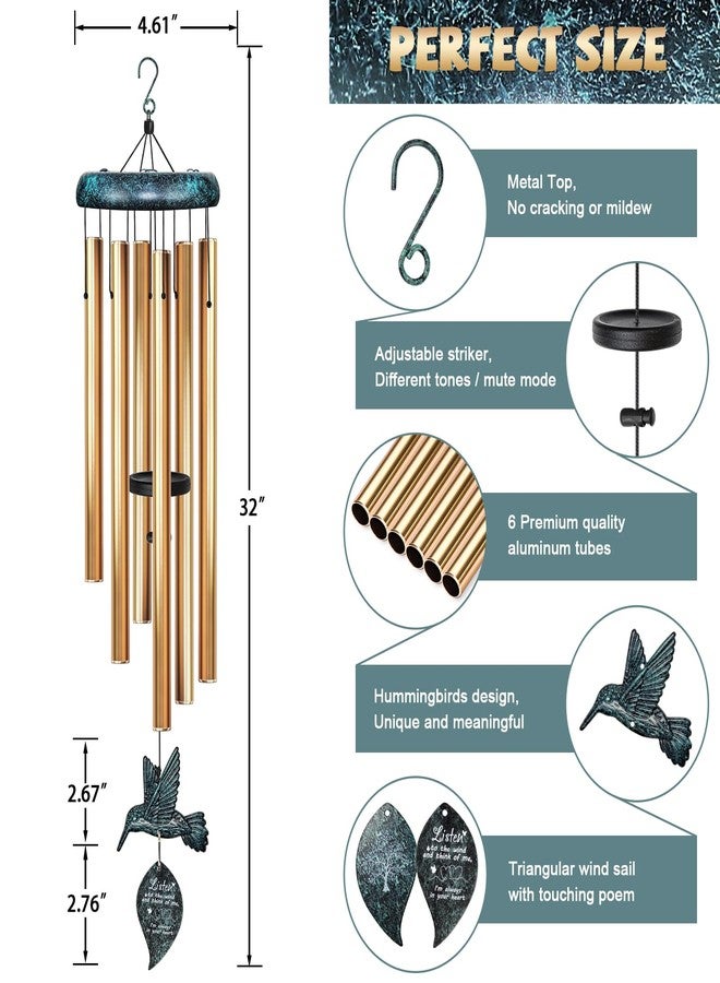 Synhonty Sympathy Wind Chimes for Outside Deep Tone, Memorial for Loss of Loved One Prime, Bereavement Condolence Remembrance Funeral Gifts for Grieving Friends Loss of Mother Father - Image 5
