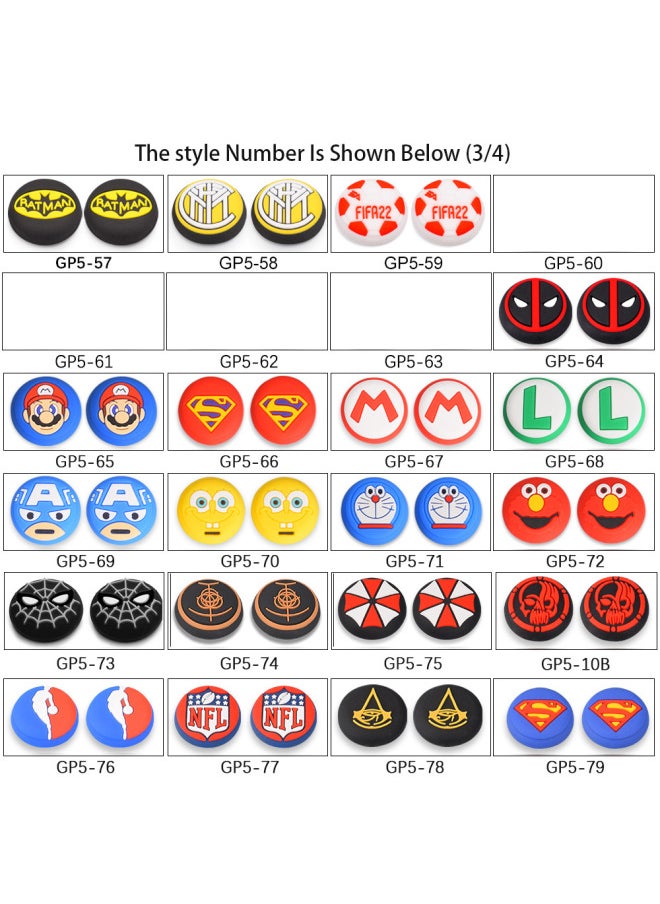 Skin-friendly Hand Feeling PS4/PS5 Handle Rocker Cap PS5 Silicone Cap PS5 Cartoon Button Cap Silicone Protective Cap-Product Color:GP5-4-055 Black Background Red Mirror Spider-Man