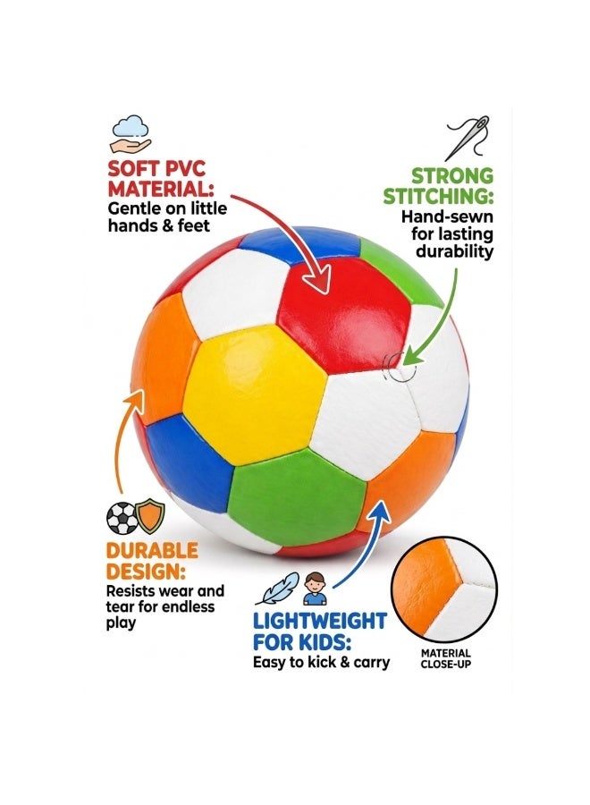 طلال كرة قدم للأطفال مقاس 3 – كرة قدم ملونة للأطفال من سن 3–6 سنوات، كرة تدريب خفيفة الوزن من مادة البولي فينيل كلوريد الناعمة للعب في الأماكن المغلقة والمفتوحة، كرة قدم صغيرة بخياطة متينة للأولاد والبنات - Image 3