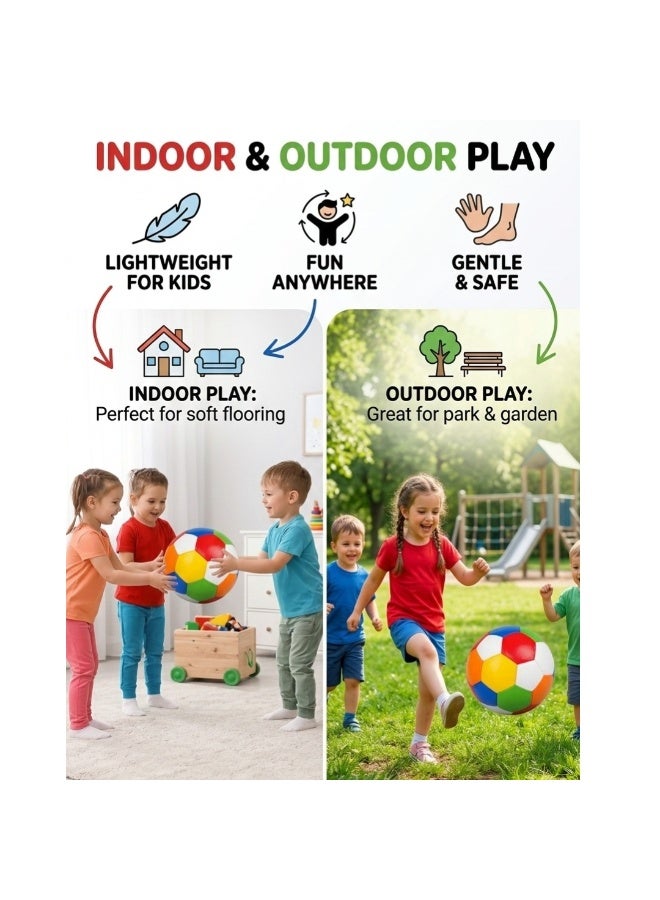 طلال كرة قدم للأطفال مقاس 3 – كرة قدم ملونة للأطفال من سن 3–6 سنوات، كرة تدريب خفيفة الوزن من مادة البولي فينيل كلوريد الناعمة للعب في الأماكن المغلقة والمفتوحة، كرة قدم صغيرة بخياطة متينة للأولاد والبنات - Image 4