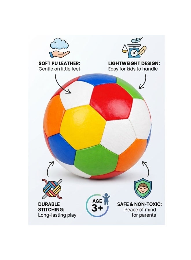 طلال كرة قدم للأطفال مقاس 3 – كرة قدم ملونة للأطفال من سن 3–6 سنوات، كرة تدريب خفيفة الوزن من مادة البولي فينيل كلوريد الناعمة للعب في الأماكن المغلقة والمفتوحة، كرة قدم صغيرة بخياطة متينة للأولاد والبنات - Image 5