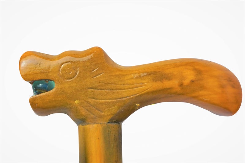 iwalk; Changing Lives iWalk Walking Stick for Old People, Adult Men/Women & Physically Challenged Made of Light Weight Imported Wooden Body (Dragon Head Red) - Image 4