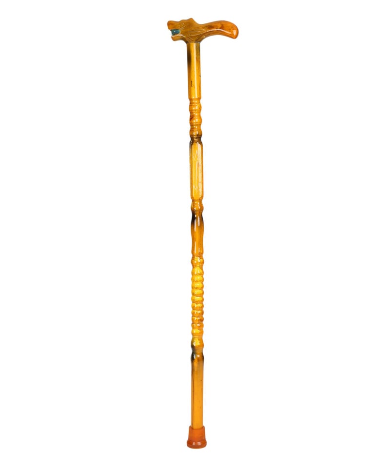 iwalk; Changing Lives iWalk Walking Stick for Old People, Adult Men/Women & Physically Challenged Made of Light Weight Imported Wooden Body (Dragon Head Red) - Image 1