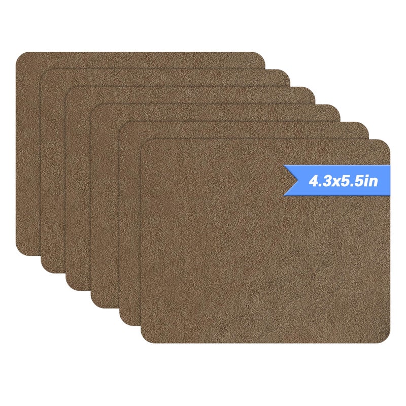 Azobur Sofa Repair Patch, 6 Piece Microfiber Patches, Self-Adhesive Patch Repair for Fabric Sofas, Luxurious Look, Quick Fix (Brown) - Image 1