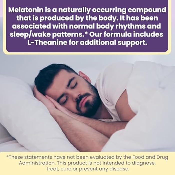 Berkley Jensen Melatonin 10mg, 300 Tablets Bottle - Sleep Supplement w/L-Theanine - Supports Restful Sleep & Healthy Sleep/Wake Cycles - Non-Habit Forming Gluten & Lactose Free Sleep Aid for Adults - Image 5