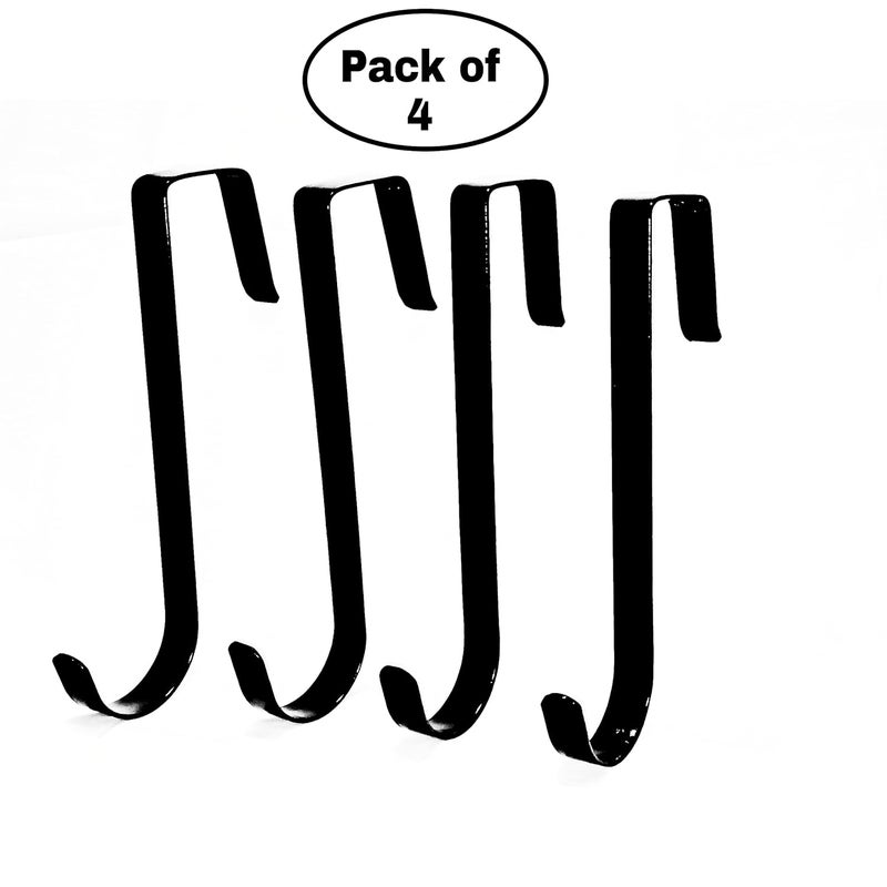PLATIPUS Over The Door Hook Over Door Hanger Black Pack of 4 Metal - Image 3