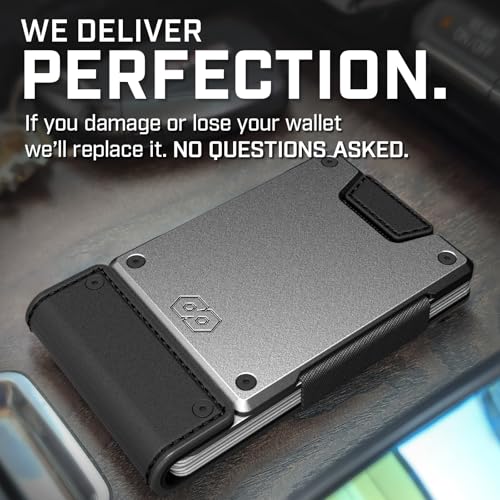 PROOF Wallet | Slim Minimalist Wallets for Men | Leather & Metal | RFID Wallet | Front/Back Pocket | Gift Box | Veteran Owned (Apex (Full Grain Black Leather | Satin Gun Metal)) - Image 3