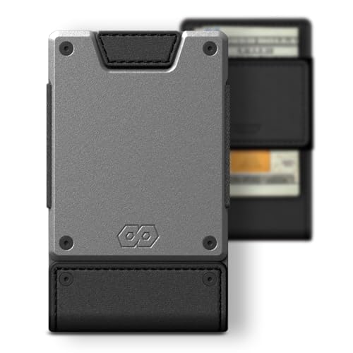 PROOF Wallet | Slim Minimalist Wallets for Men | Leather & Metal | RFID Wallet | Front/Back Pocket | Gift Box | Veteran Owned (Apex (Full Grain Black Leather | Satin Gun Metal)) - Image 5