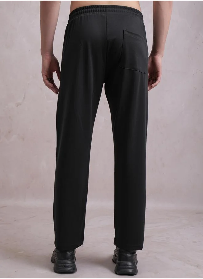 هاي لاندر Solid Straight Fit Mid Rise Track Pants