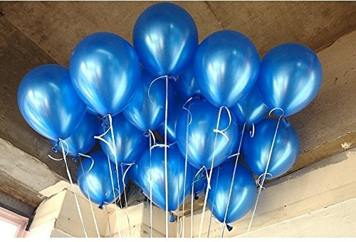 Evisha 3D Metallic/Latex Blue Big Size Balloons for Theme Party, Party, Baby Shower, Birthday Party Pack of 50 - Image 3