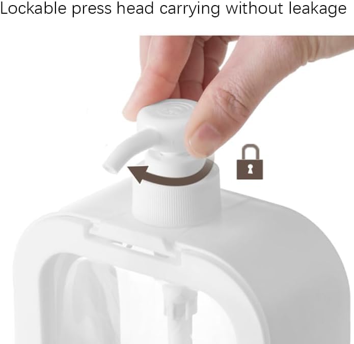 MEZON موزون موزع صابون يدوي بلاستيكي للحمام، موزع صابون حديث للمطبخ، موزع صابون مع مضخة لتنظيم زجاجات الشامبو للاستحمام قابلة لإعادة التعبئة (300 مل + 500 مل) - Image 5