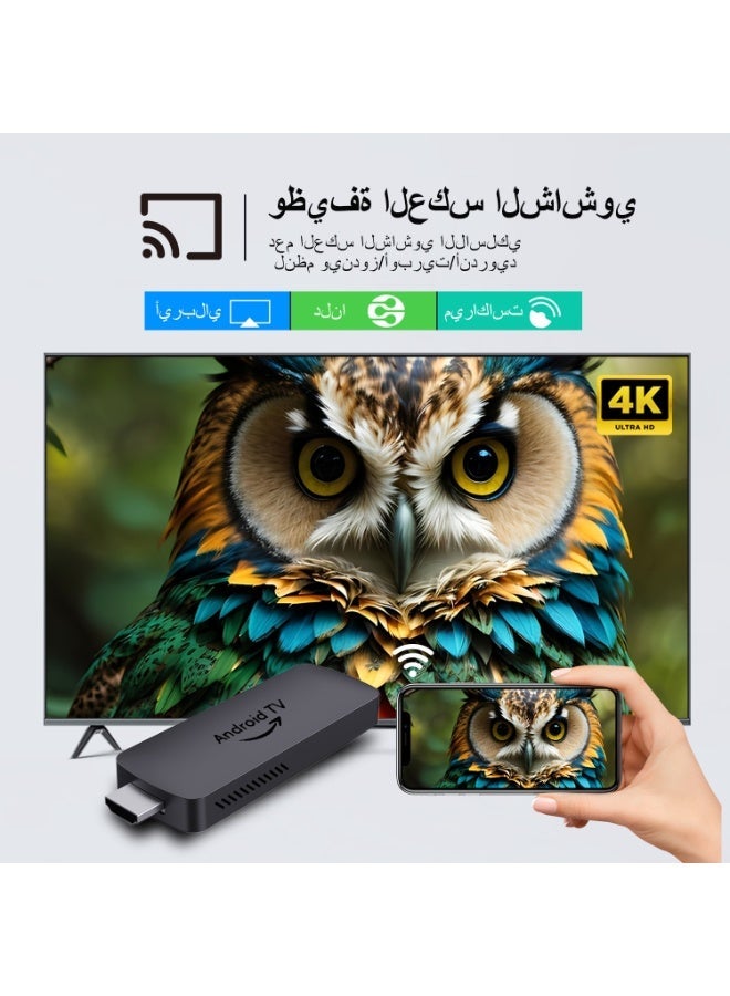 عصا تلفاز ذكية تعمل بنظام أندرويد، جهاز بث 4K مع ذاكرة وصول عشوائي (RAM) سعة 2 جيجابايت وذاكرة قراءة فقط (ROM) سعة 16 جيجابايت، واي فاي ثنائي النطاق (2.4G/5G) وبلوتوث 5.0، وواجهات متعددة، AllwinnerH313، ودعم HDR للتلفزيون الذكي - Image 5
