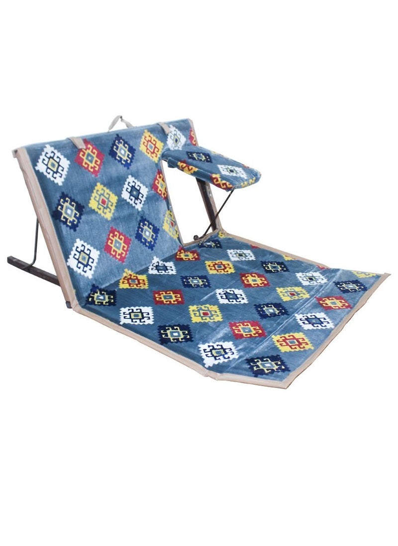 Folding Chair With Armrest And Adjustable Backrest Support - Foldable Chair For Trips Picnic and Camping - Traditional Ground Sitting Chair For Sitting Sessions, Portable and Comfortable
