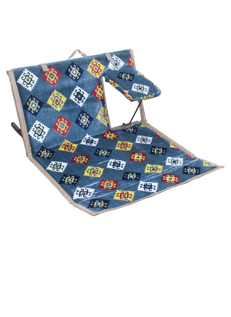 Folding Chair With Armrest And Adjustable Backrest Support - Foldable Chair For Trips Picnic and Camping - Traditional Ground Sitting Chair For Sitting Sessions, Portable and Comfortable
