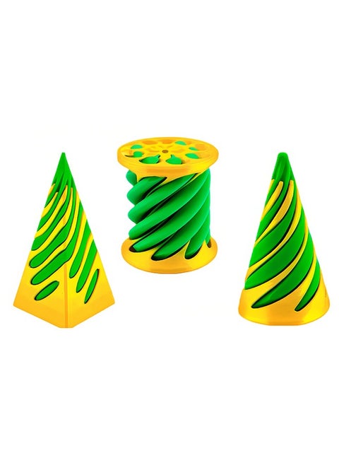Spiral Cone Fidget Toy 3 Sets, Impossible Cone, Optical Illusion Sculpture, Stress Relief Toy for Adults and Kids, Desk Toy Passthrough Cone