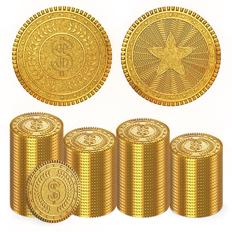 Byhoo 100 PCS Metal Gold CoinsDND Pirate CoinsStress Relief Toolwith Velvet Drawstring Pouch for Board GamesRole PlayingTreasure HuntsPirate Adventure Themed Play Favor - Image 3
