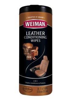 Weiman Weiman Leather Cleaning Conditioning Wipes 30ct Cleans Conditions and Protects  - Image 1