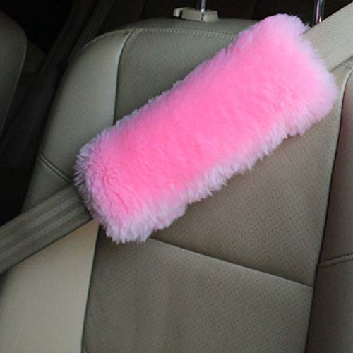 SUNTRADE Soft Faux Car Seat Belt Cover PadCar Safety Seat Belt Strap Shoulder Pad for Adults and ChildrenSuitable for Car Seat BeltBackpackShoulder BagSet of 2 Pink - Image 4