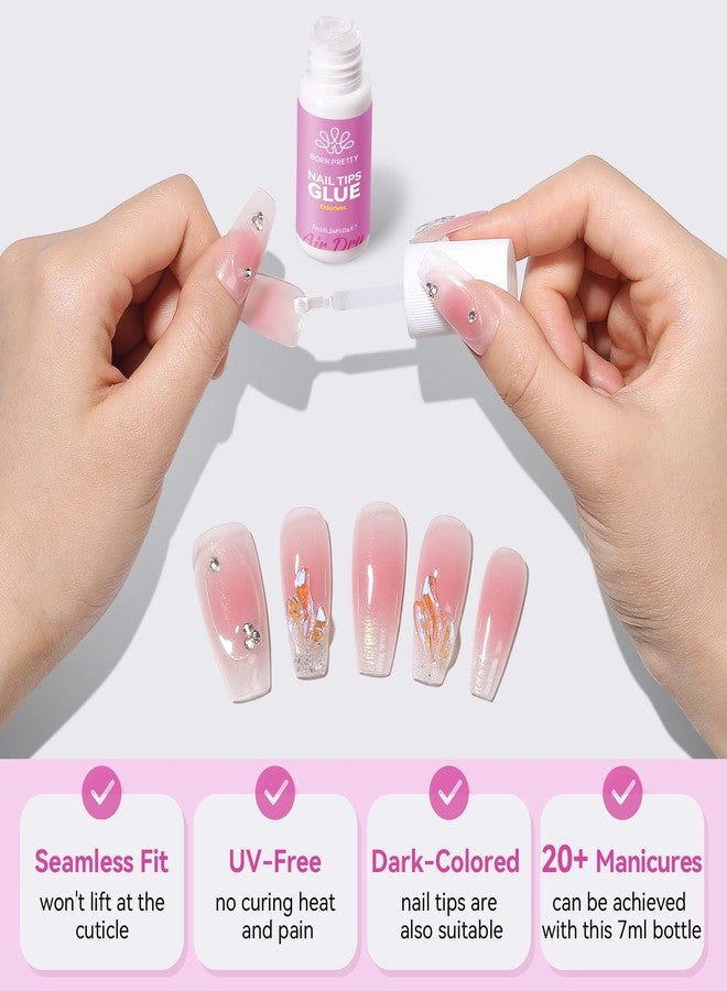 BORN PRETTY Nail Tips Glue for Press On Nails, Quick Drying Strong Adhesive for Press On Nails & Fake Nails, Long Lasting Extension Glue for Broken Nail Repair, No U V Light Needed Bonding Gel 7ML - Image 4