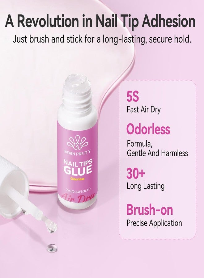 BORN PRETTY Nail Tips Glue for Press On Nails, Quick Drying Strong Adhesive for Press On Nails & Fake Nails, Long Lasting Extension Glue for Broken Nail Repair, No U V Light Needed Bonding Gel 7ML - Image 3