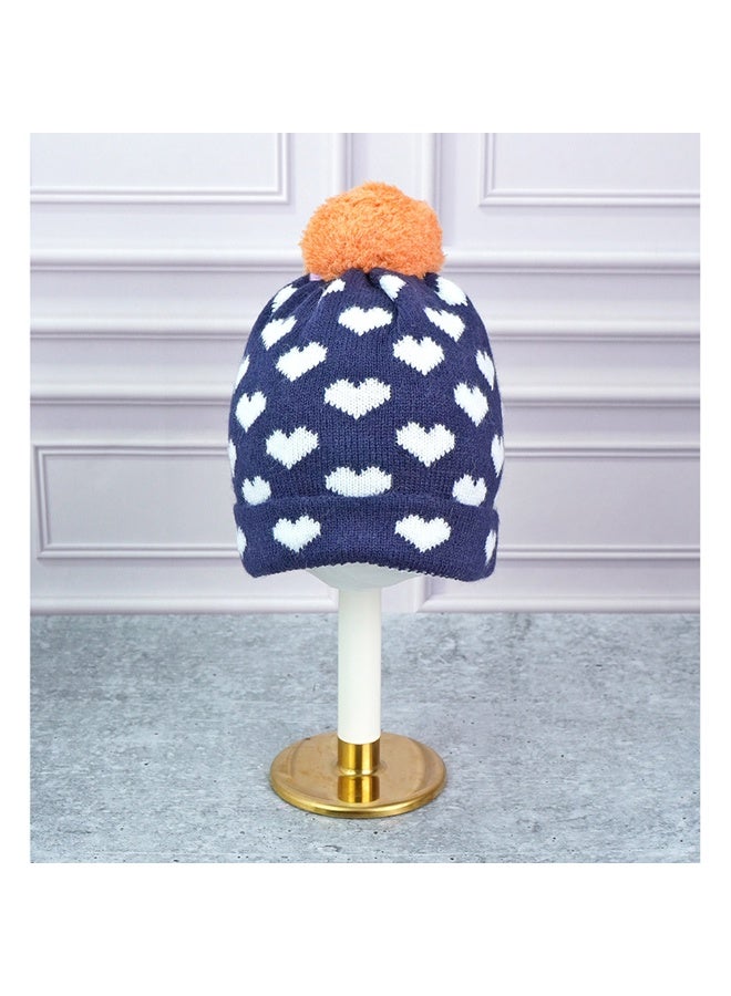 LITTLE SURPRISE BOX 3Pcs Navy & Orange Fox Matching Beanie Winter Cap Mufflers And Gloves Set  - Image 3