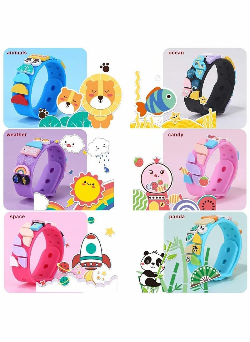 Bracelets, Kids Building Blocks Dots DIY Creative Craft Bracelet Making Kit for Kids, Friendship Construction Toys Birthday Girls Boys 6PCS - Image 4