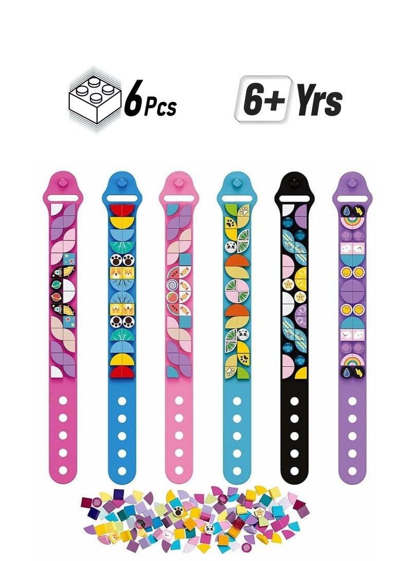 Bracelets, Kids Building Blocks Dots DIY Creative Craft Bracelet Making Kit for Kids, Friendship Construction Toys Birthday Girls Boys 6PCS - Image 1
