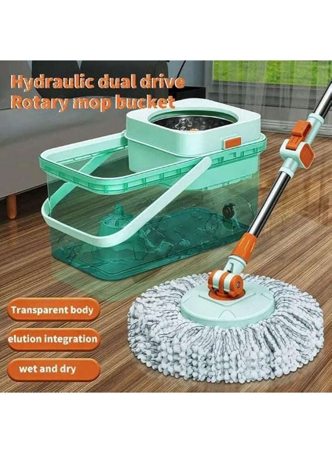 Large Clear Acrylic Cleaning Bucket - Advanced mopping system with smart drain hole and 2 microfiber replacements for a super shine clean. - Image 3